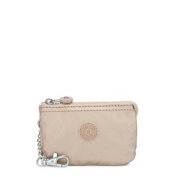 Kipling Creativity Mini Metallic Pouch Keychain Taske Guld Beige | DK 2100RV